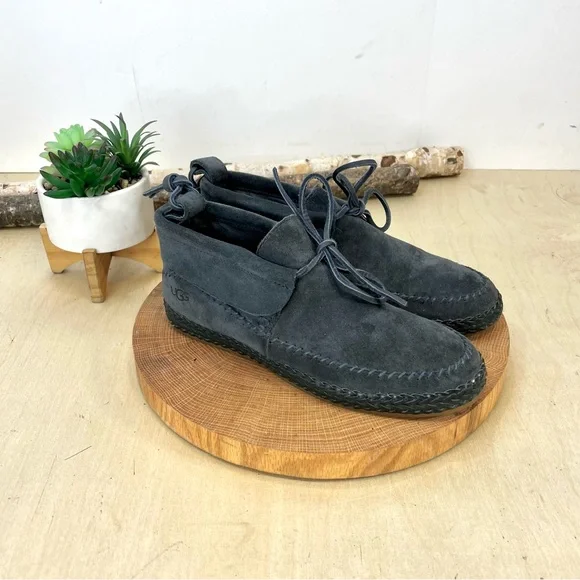 UGG | Black Suede Women's Woodlyn Moc Size 8 - Picture 10 of 16